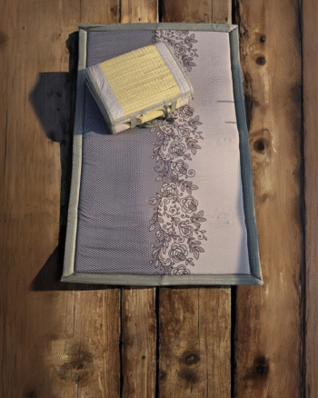 Elegant Blossom Foldable Mat ( Grey With Floral Print )